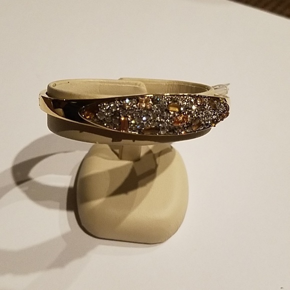 Nadri multi-color stone hinged‎ bracelet gold NWT - Picture 1 of 6